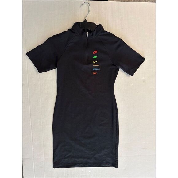 Nike CU5674-010 Womens Sz Small Black/Multi 1/4 Zip Sportswear Swoosh Dress NWOT - Picture 10 of 16